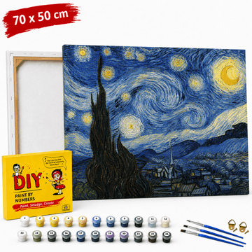 Slika za bojanje po brojevima s okvirom Zvjezdana noć 70x50 cm
