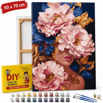 Slika za bojanje po brojevima s okvirom Cvjetni urok 50x70 cm