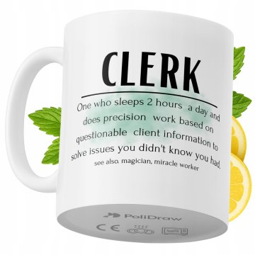 Šalica za humorističnu poruku za službenika, bijela, 330 ml
