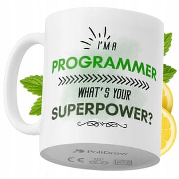 Šalica za programera s duhovitim dizajnom, bijela, 330 ml