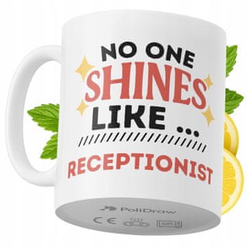 Šalica za recepcionerku, smiješna duhovita, bijela 330 ml