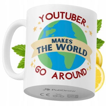 Šalica za YouTubera, smiješna i duhovita, bijela, 330 ml