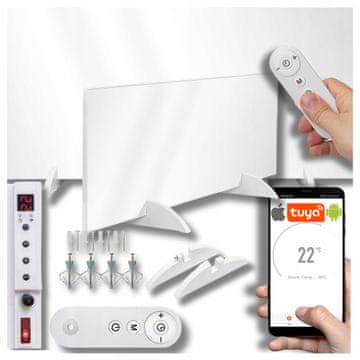 Električni infracrveni panelni grijač 1200 W, WiFi, daljinski upravljač, aplikacija