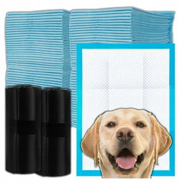 Purlov Podloge higijenske upijajuće prostirke za psa jednokratne 60x40cm 100kom + vrećice