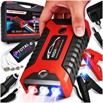 Starter za automobil, powerbank za akumulator s 4x USB i svjetiljkom, 99800mAh