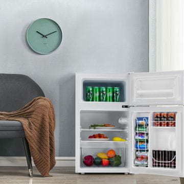 Northix Kompaktni mini hladnjak 90L, 2 vrata s odvojenim zamrzivačem, bijela