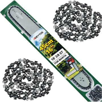 Vodilica za pilu za benzin s motornom pilom + 2x lanci 45cm 16'' 57 1,3 3/8