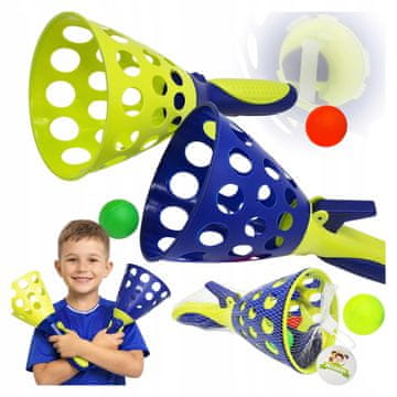 Košarice hvatač, velika igra 24 cm, set za igru na otvorenom, tri lopte