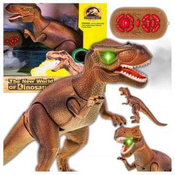 Daljinski upravljani dinosaur T-Rex hoda, riče, svijetli i ispušta dim LED
