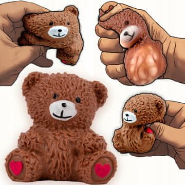 Gnjetilica medvjedić antistresna, mekana senzorna squishy igračka, smeđa
