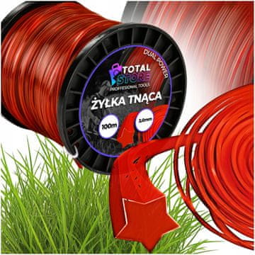 Žica za sječu zvijezda za glave trimer kose kose trave jaka 3,0mm 100m