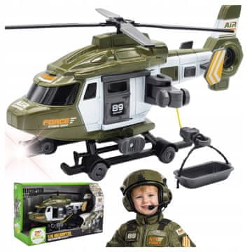 Interaktivni vojni helikopter igračka s vitlom, svjetlima i zvukovima