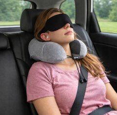 Jastuk za putovanja za vrat 3D memory foam, set 4u1 za avion i auto
