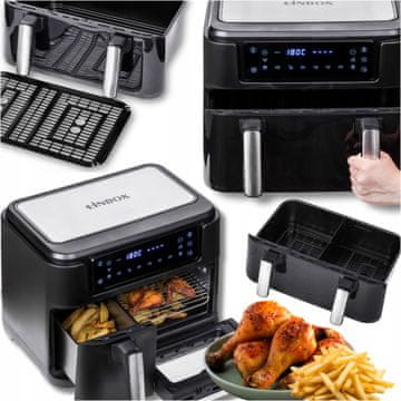 Friteza bez ulja Air Fryer 2400W 12L velika friteza 4u1, jaka XXL