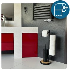 Visoki kvalitetni metalni loft stalak za toaletni papir i četku