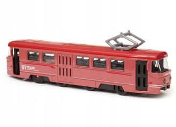 Dromader Tramvaj s otvaranjem vrata, svjetlo i zvuk, metal, retro vlak