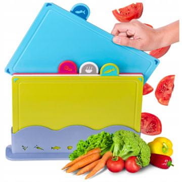 Set 4u1 plastične daske za rezanje mesa, povrća, ribe i voća