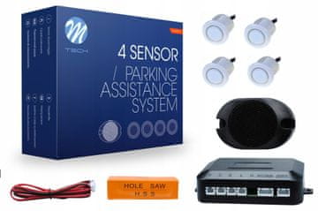 M-Tech Senzori za parkiranje vožnje unatrag 4x buzzer bijeli 18mm