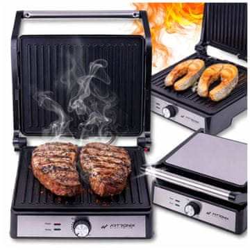 Električni grill 2000W za panini tostove, preklopni ravni