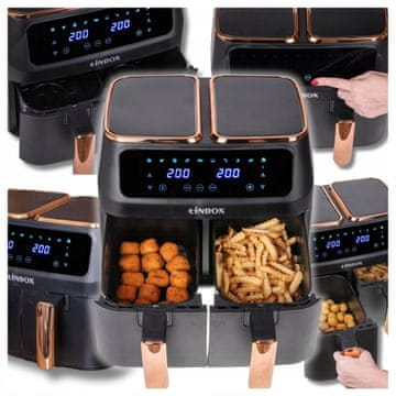 Friteza bez ulja Air Fryer velika dvokomorna 8L 2500W