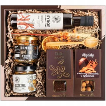 Poklon košara set kava sirup med limuni box