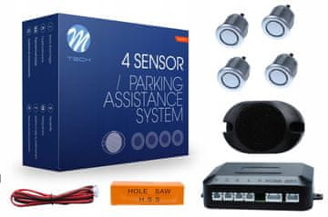 M-Tech Senzori za parkiranje 4x Buzzer srebrni 18mm