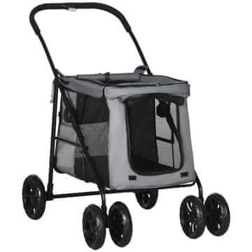 Homestar Skalabilna kolica za kućne ljubimce s jastukom 102x62x105 cm siva