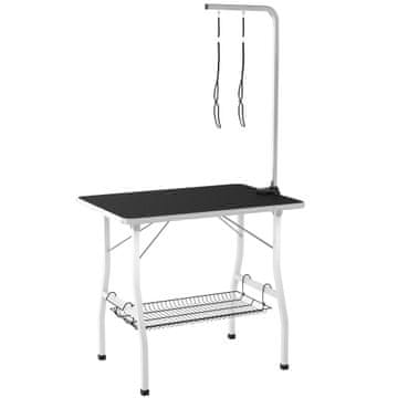 Homestar Podesivi stol za njegu pasa 90x60x76 cm crno-bijeli