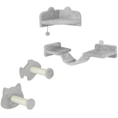 Homestar Set za penjanje za mačke 4 dijela s ljestvama, platformama i stepenicama 90x26x12.5 cm sivi