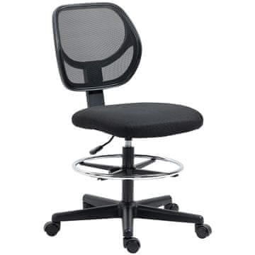 Homestar Uredska stolica podesive visine ergonomska stolica za okretanje 59x61x93-113 cm crna