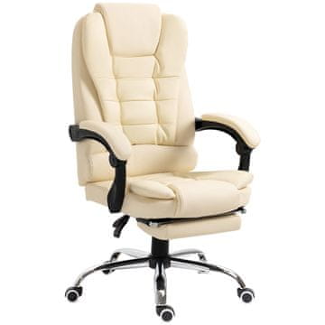 Homestar Uredska stolica za ljuljanje s naslonom za noge 64,5x69x109-117 cm krem