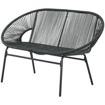 Homestar Vrtna klupa za 2 osobe 132x72x83 cm crna