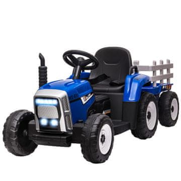 Homestar Električni traktor na akumulator s prikolicom 136,5x50x52,5 cm plavi