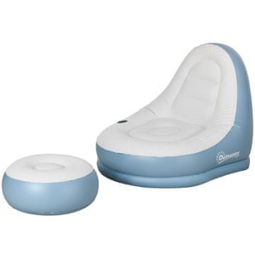 Homestar Naduvivačka sofa s tabureom 125x100x87 cm bijela
