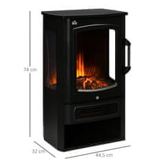 Homestar Električni kamin 44,5x32x74 cm Crni