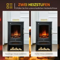 Homestar Električni kamin 44,5x32x74 cm Crni