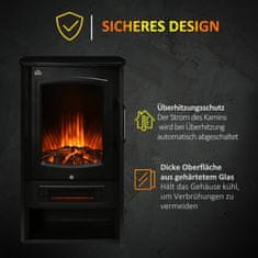 Homestar Električni kamin 44,5x32x74 cm Crni