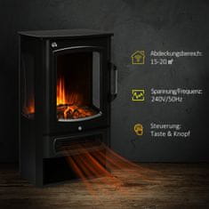 Homestar Električni kamin 44,5x32x74 cm Crni