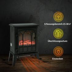 Homestar Električni kamin 39x23x56,5 cm Metal