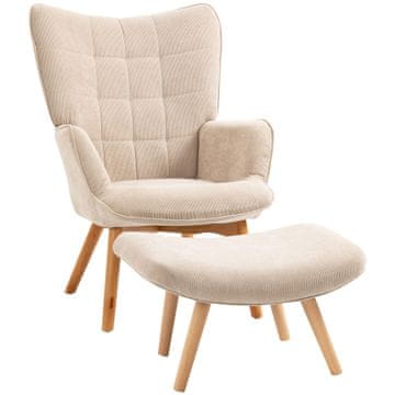 Homestar Set fotelja i tabure 72x80x101 cm bež