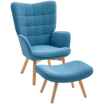 Homestar Fotelja s tabureom 72x80x101 cm plava