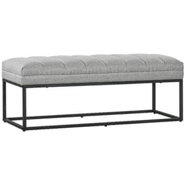 Homestar Klupa tapecirana 120x44x45,5 cm siva