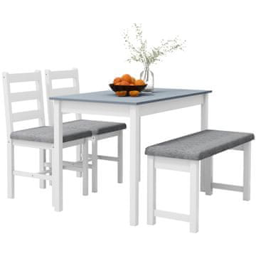 Homestar Set za blagovaonski stol 4 komada 108x65x75 cm sivi bijeli