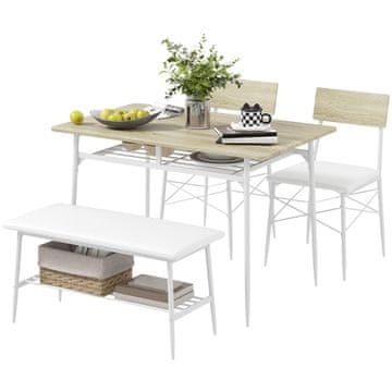 Homestar Set blagovaonskog stola 4 komada 110x70x75 cm hrast s prostorom za pohranu