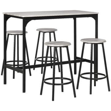 Homestar Set barskog stola 5 komada 110x50x89,5 cm sivi