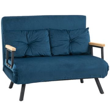 Homestar Kauč na razvlačenje podesiv naslon za leđa 102x73x81 cm plavi