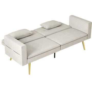 Homestar Kauč na razvlačenje podesivi naslon za leđa 181x73x78,5 cm bež