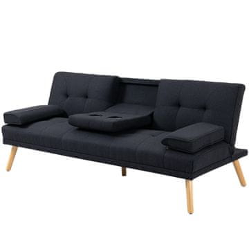 Homestar Trosjed na razvlačenje za 3 osobe s preklopnim stolom 181x77x78 cm sivi