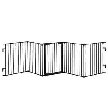 Homestar Igraonica za kućne ljubimce sklopiva pregrada s vratima 300x74,5 cm crna