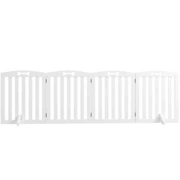 Homestar Pseća vrata s 4 panela, sklopiva vrata za pse, 207,5x61 cm, bijela